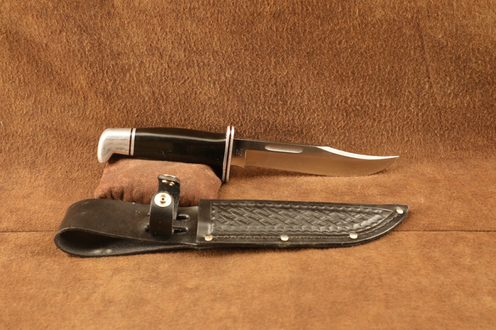 1991 Buck Knives 119 + Fixed Blade Bowie Knife & Sheath