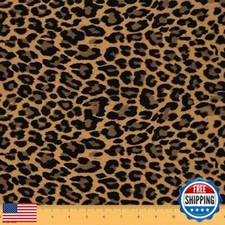 Feelyou Leopard Print Fabric by The Yard, Safari Animal Print Upholstery Fabr