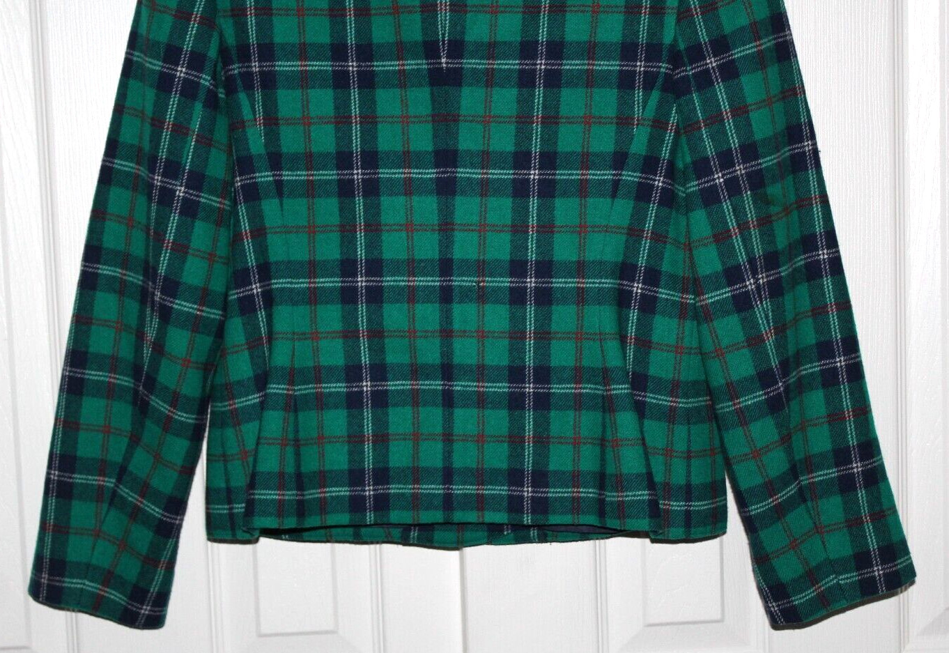 Pendleton Wool Green Plaid Double-Breasted Vintag… - image 12