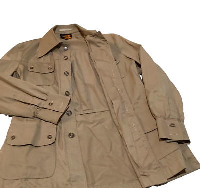 Fox Run Safari Trench Coat Womens L By Little Foxes Int'l Made in Yugoslavia Tan