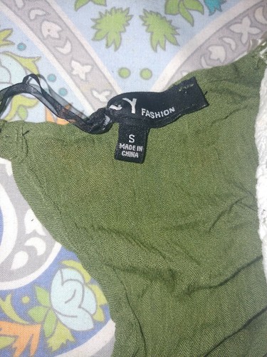 Green Crochet lace romper low cut neck 3/4 sleeves XS - Picture 7 of 7