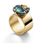 Baccarat Women's B Flower Vermeil Green Crystal Ring 2807627