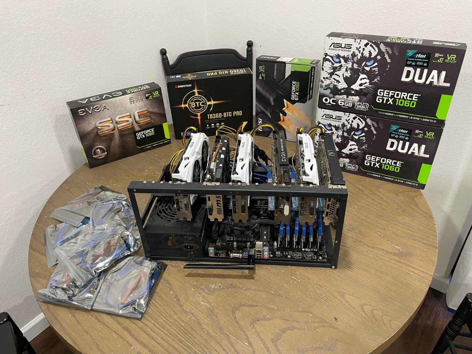 GPU Mining Rig Complete, 6 GPU's 1060's 6 GB, 4 extra slots for ...