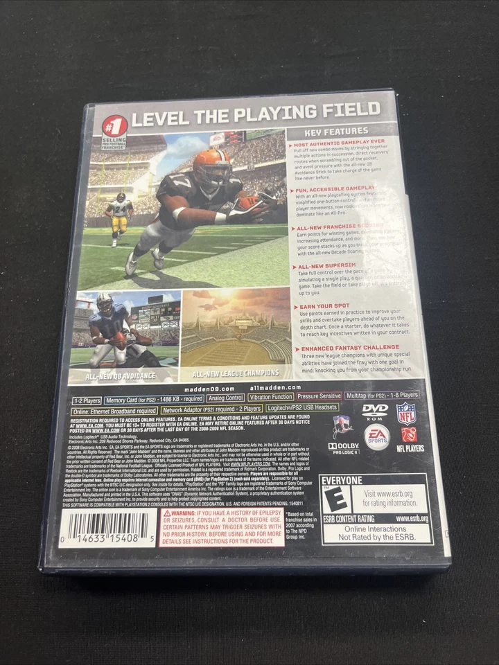 PlayStation 2 Madden NFL 09 2009 PS2 - Image 2 of 3