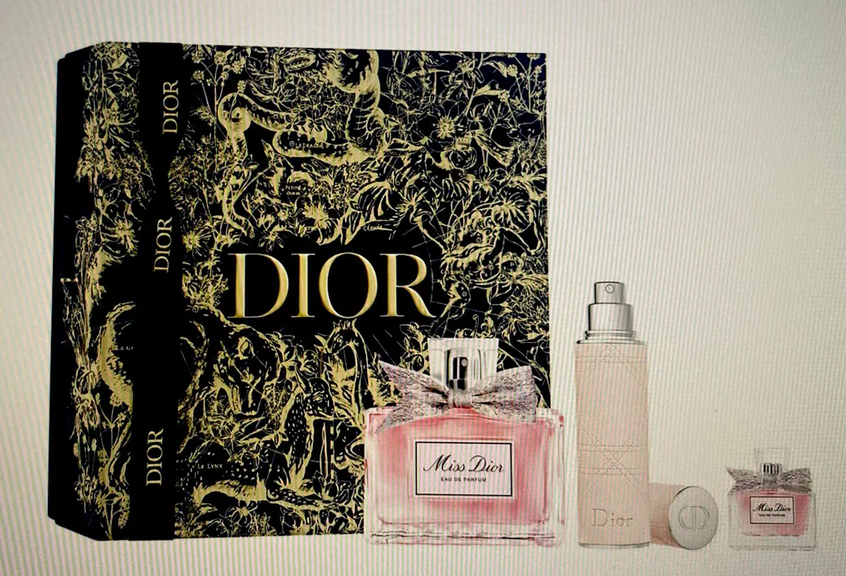 Christian Dior Miss Dior 3 Piece Gift Set: Eau de Parfum EDP 3.4oz, 7.5 +  Mini