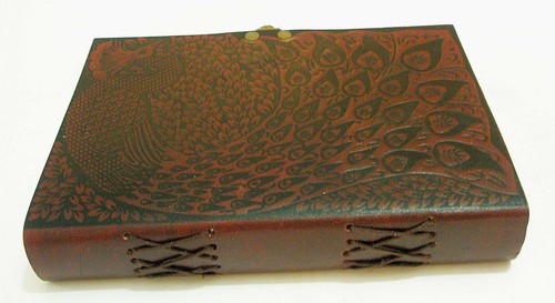 5X7 Handmade Leather Bound Celtic Journal Peacock Embossed Notebook Blank Diary - Picture 3 of 5