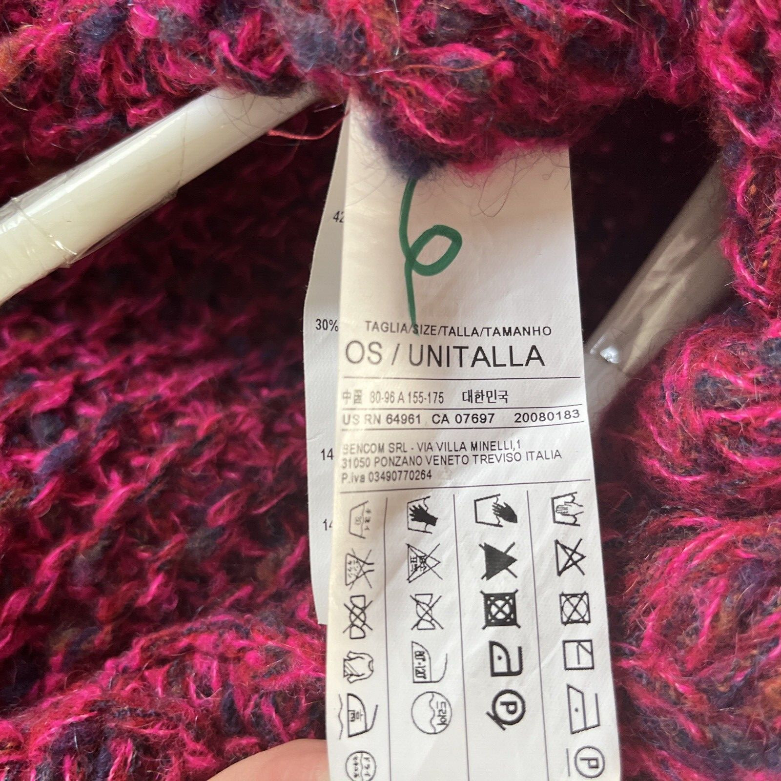 Stile Benetton OS Wool Mohair Blend Boho Italy Hippie Poncho Sweater Vest image 10