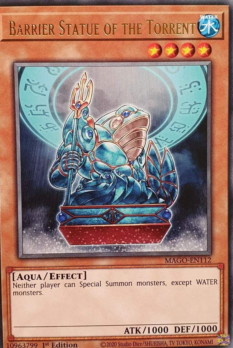 Yugioh Barrier Statue Of The Torrent MAGO-EN112 Rare 1st Edition.