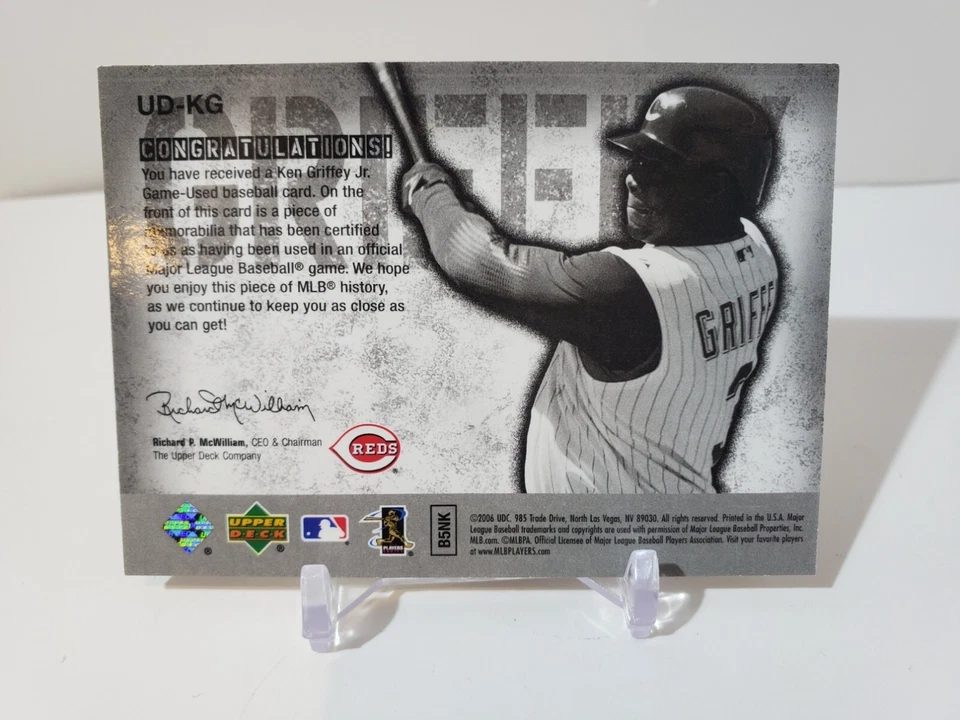 2006 Upper Deck UD Game Materials UD-KG Ken Griffey Jr. Reds Jersey Relic Card - Image 2 of 2
