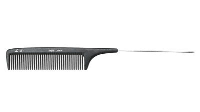 Peigne En Carbone Avec Queue Métallique Fejic - Longueur 22 Cm - Couleur Anthracite - Neuf