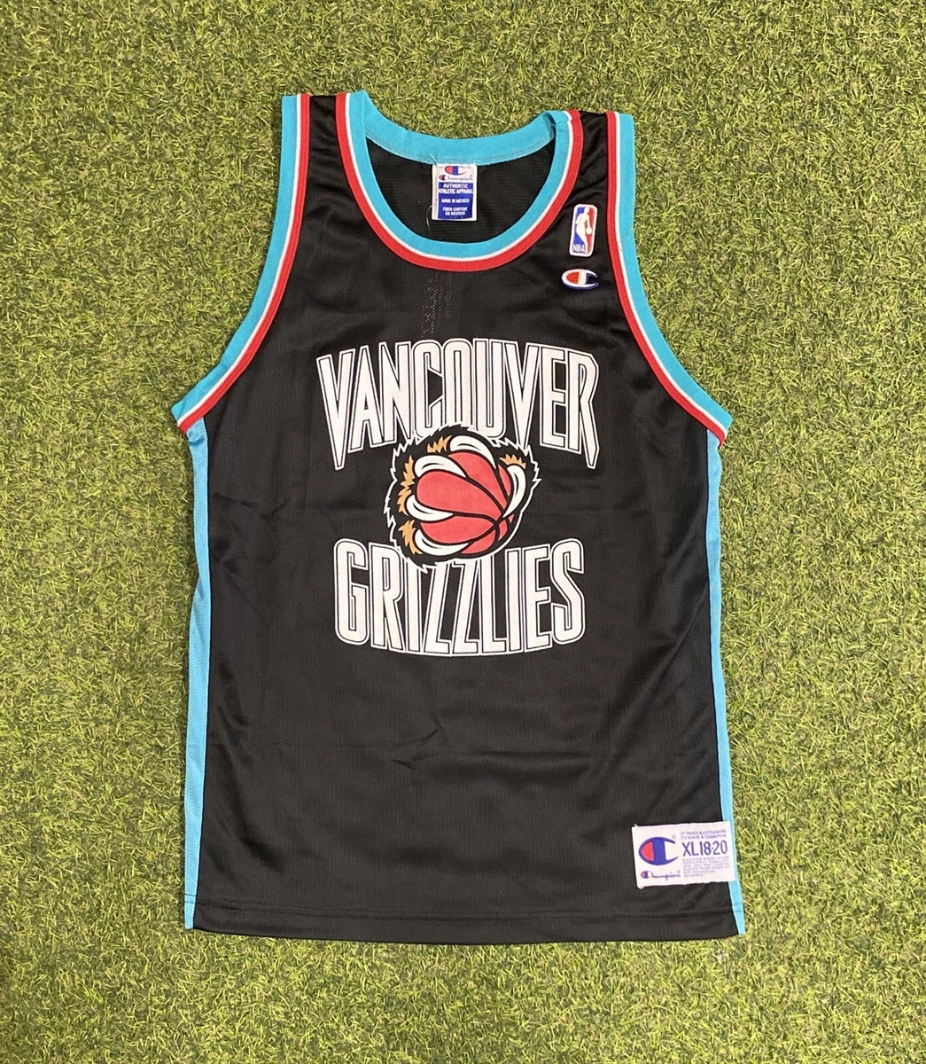 Vintage 90s Champion Vancouver Grizzlies Claw Logo NBA Jersey Youth XL MINT