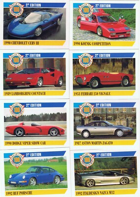 Dream Cars 2nd Edition by Panini in 1992. Singles List. Cards $1 + discounts.