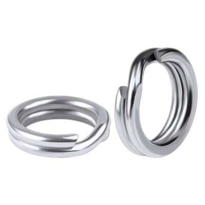 100pcs Fishing Split Rings Silver Stainless Steel 4-12MM Double Loop Open Carp