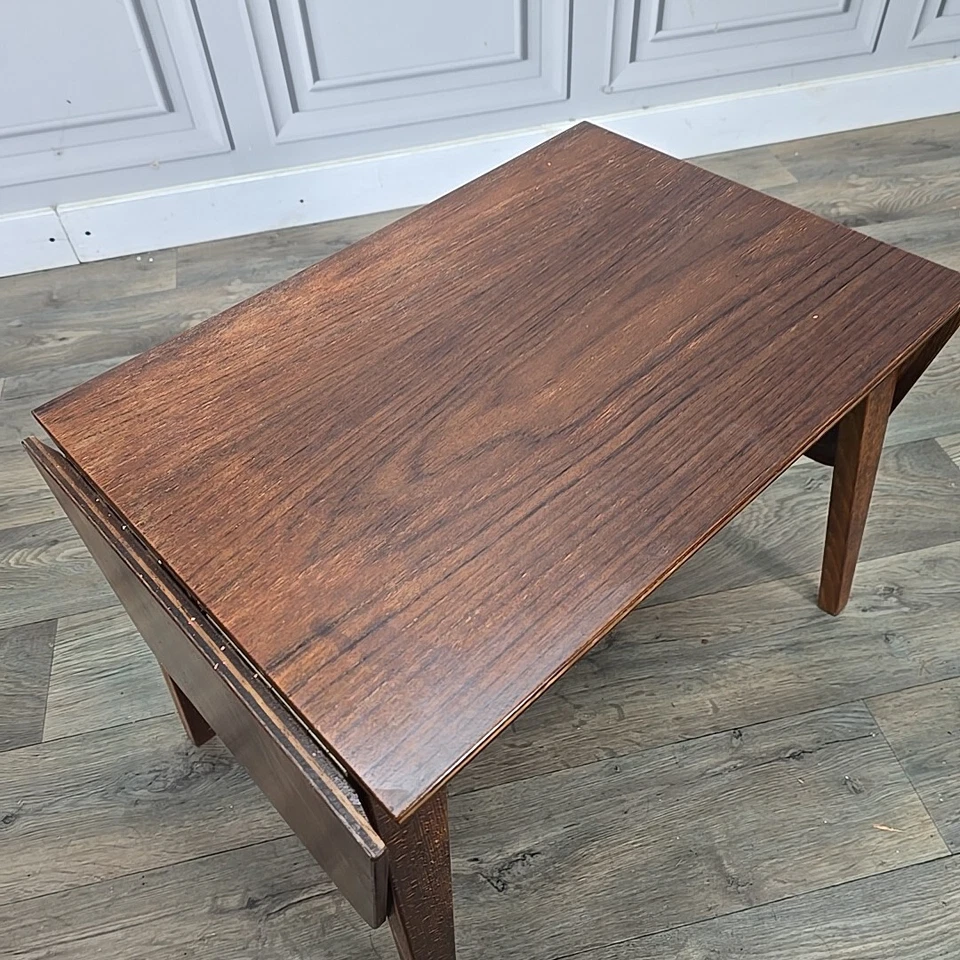 Vintage Wood Danish Inspired Coffee Table - Drop Leaf Atomic Mid Century Modern - Image 4 of 4