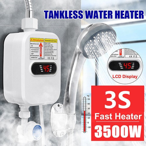 3500W Electric Tankless Instant Hot Water Heater For Bathroom Bath w