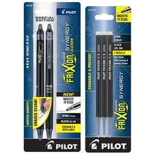 Pilot FriXion Point Synergy Clicker 05 X-Fine Blk Erasable Gel Ink Pens & Refill