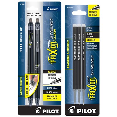 Pilot FriXion Point Synergy Clicker 05 X-Fine Blk Erasable Gel Ink