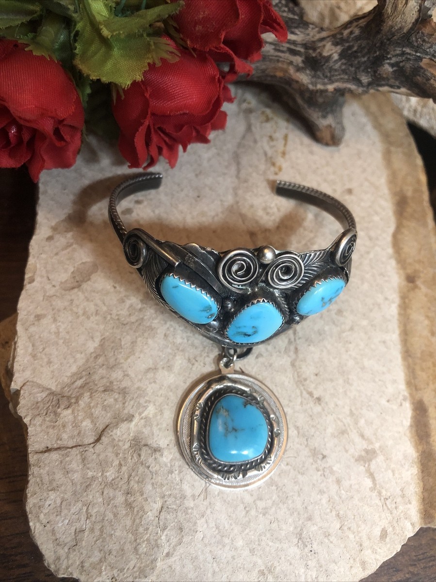 Justin Morris Navajo Sterling 925 Native American Turquoise Cuff
