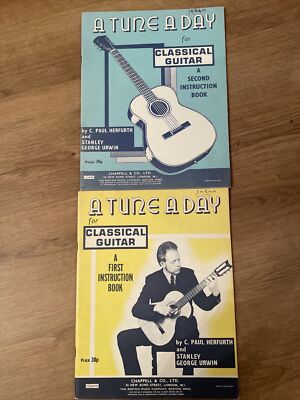 Vintage A Tune A Day Konzertgitarre Erstes & Zweites Anleitungsbuch Musik