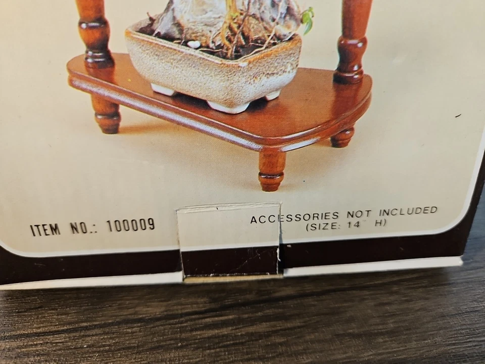 Soporte para plantas de madera con mostrador de mesa vintage años 70 14" ¡Nunca sacado de la caja!!! Foto 3 de 4