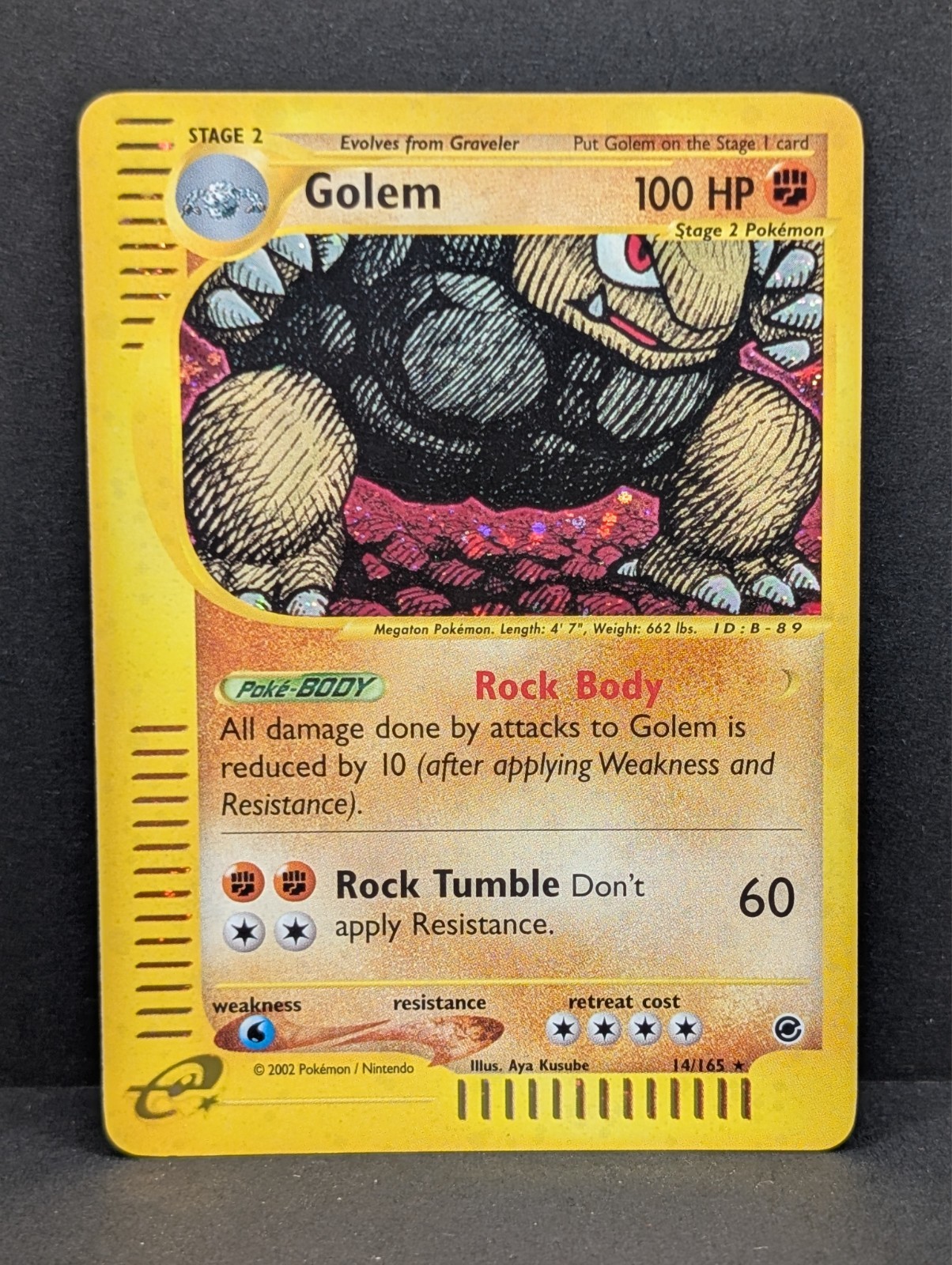Golem 014/165 Expedition Base Set Holo Rare Pokemon TCG Nintendo e-reader LP