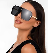 OVERSIZED XL ONE PIECE SHIELD LENS SQUARE SUNGLASSES RETRO DESIGNER FASHION HOT