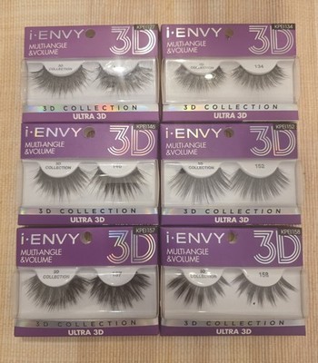 I-ENVY 3D COLLECTION MULTI-ANGLE & VOLUME EYELASHES BOXED (LOT OF 6) VARIETY SET