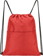 Drawstring Backpack Water Resistant String Bag Sports Sackpack Gym Sack with Sid