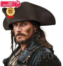 HOMELEX Pirate Hat for Women  Men Colonial Tricorn Halloween Adult 60, Brown