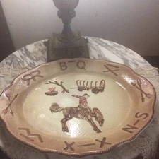 Western Ware Platter~Rodeo/ Cowboy/ BBQ/ XMAS/ Wedding/ Holiday~Wagon~ 50’s-MCM