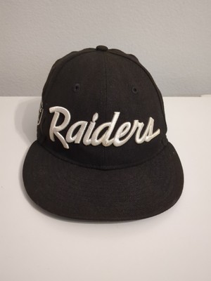 Oakland Raiders New Era 59fifty Hat Script Logo Black Fitted 7 Las Vegas Raiders
