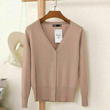 Womens Cardigan Long Sleeve Ladies Knitted Top Cardigans Outwear Size 8-24