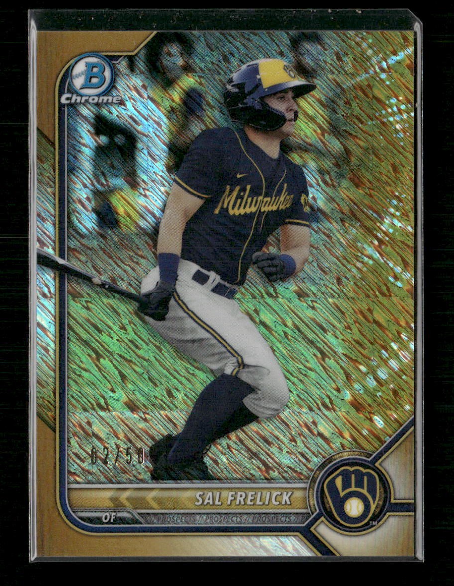 2022 Bowman Sal Frelick Chrome Prospects Gold Shimmer Refractors #/50 #BCP-149