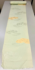 Japanese Vintage Kimono Fabric cloth Boro Silk Green tradition 35.4 x 14.5 in