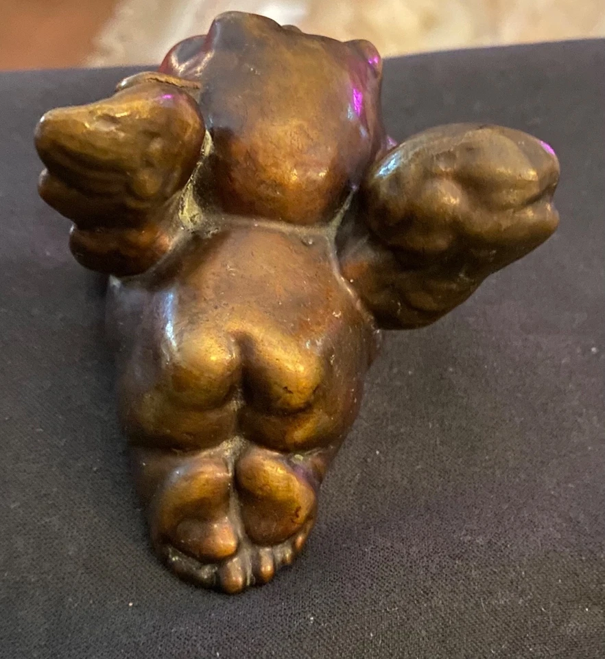 Vintage Bronze Bulldog Match Holder / Desk Figurine – 14 oz, Grotesque - Image 3 of 4