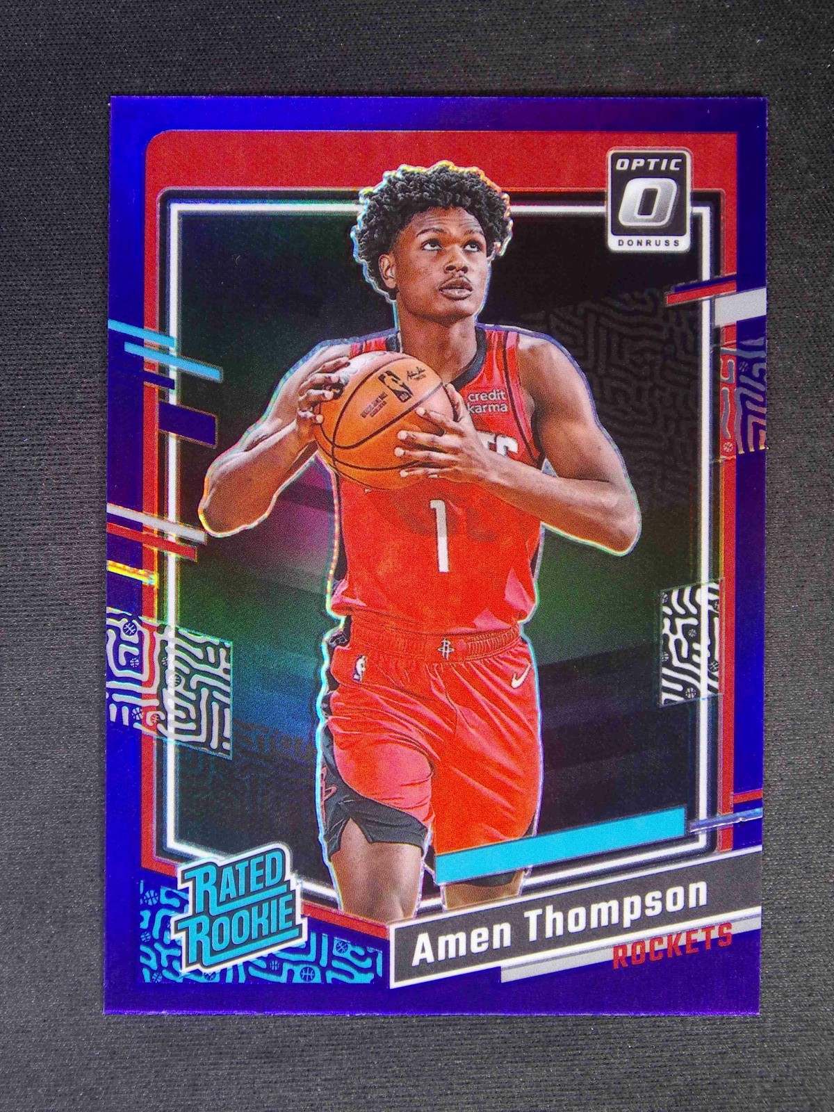 2023-24 Panini Donruss Optic Amen Thompson #229 RC Rated Rookie Purple