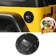 For 1997-06 Jeep Wrangler TJ Black Lock Gas Fuel Filler Cap Door Tank Cover Trim