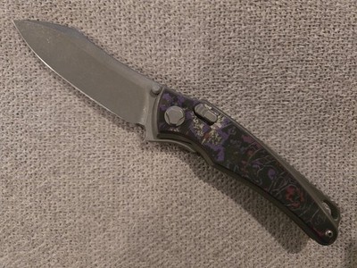 Hawk Talon w/Purple Haze Fat Carbon Overlay Handles ZirBlast