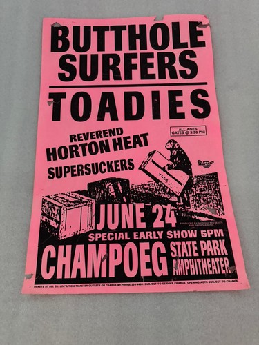 BUTTHOLE SURFERS & Toadies 1995 PUNK Konzert FLYER - Bild 1 von 2