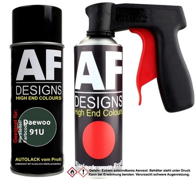 Spraydosen Griff Set für Daewoo 91U Oak Green Perl Basislack Klarlack Handgriff 