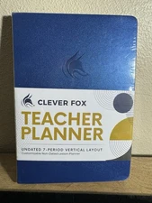 New Clever Fox Teacher Planner Undated 7-Period Vertical Layout – Mystic Blue 