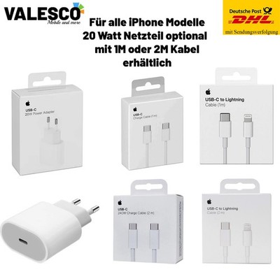 ORIGINAL Apple 20W USBC Adapter Netzteil iPhone  X bis 17 Pro Max 1m2m Kabel