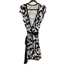 Missoni For Target Dress Size 12 Black White Stretch Floral A-Line Wrap Belt