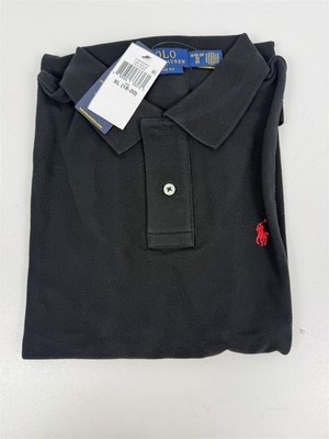 Polo Ralph Lauren Boys XL 18-20 Black Classic Fit Polo Shirt Pony Logo