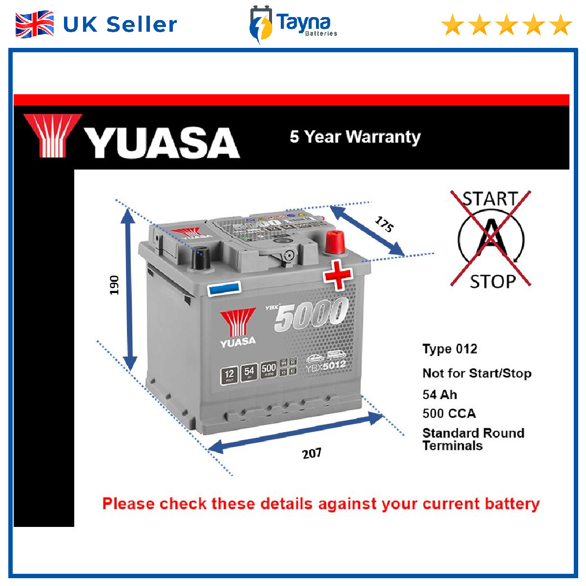 Battery fits SUZUKI SWIFT WAGON R SPLASH SWACE SX4 ESCUDO GRAND VITARA Yuasa 012