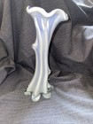 Murano Style Hand Blown Tree Trunk Vase Blue and White — photo 10