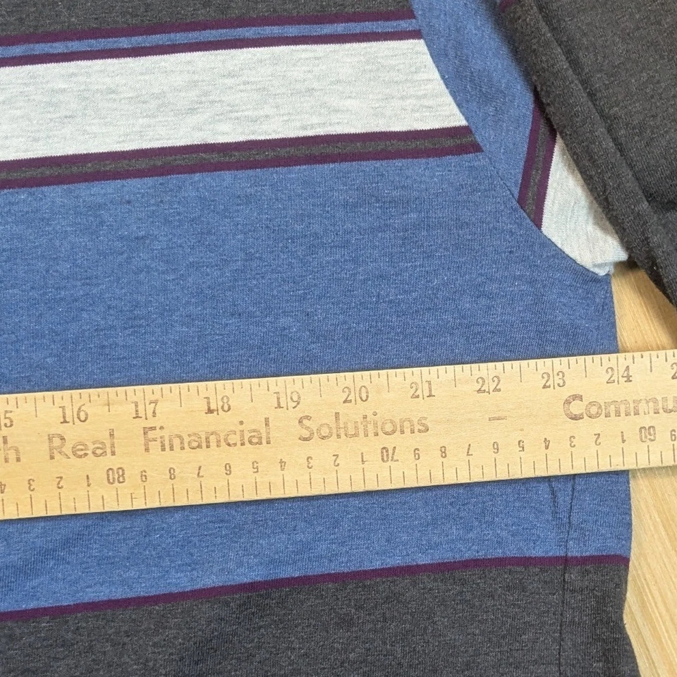 Vintage Jockey Striped Mock Neck Shirt Retro Baggy 100% Cotton USA Men's XL - Image 4 of 4