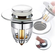 Universal Bathroom Sink Plug Stopper Pop-Up Drain Filter Wash Basin Core Bounce
