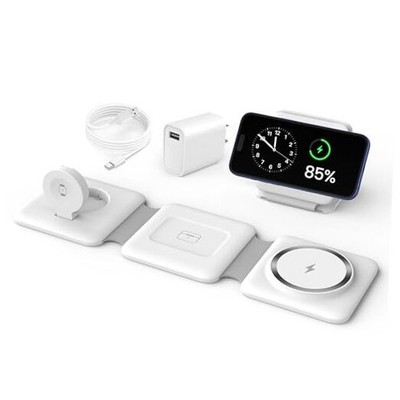 Charging Station for Apple Multiple Devices - 3 in 1 Foldable Magnetic White