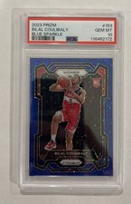 2023-24 Panini Prizm - Bilal Coulibaly #153 Blue Sparkle Prizm /144 (RC) PSA 10